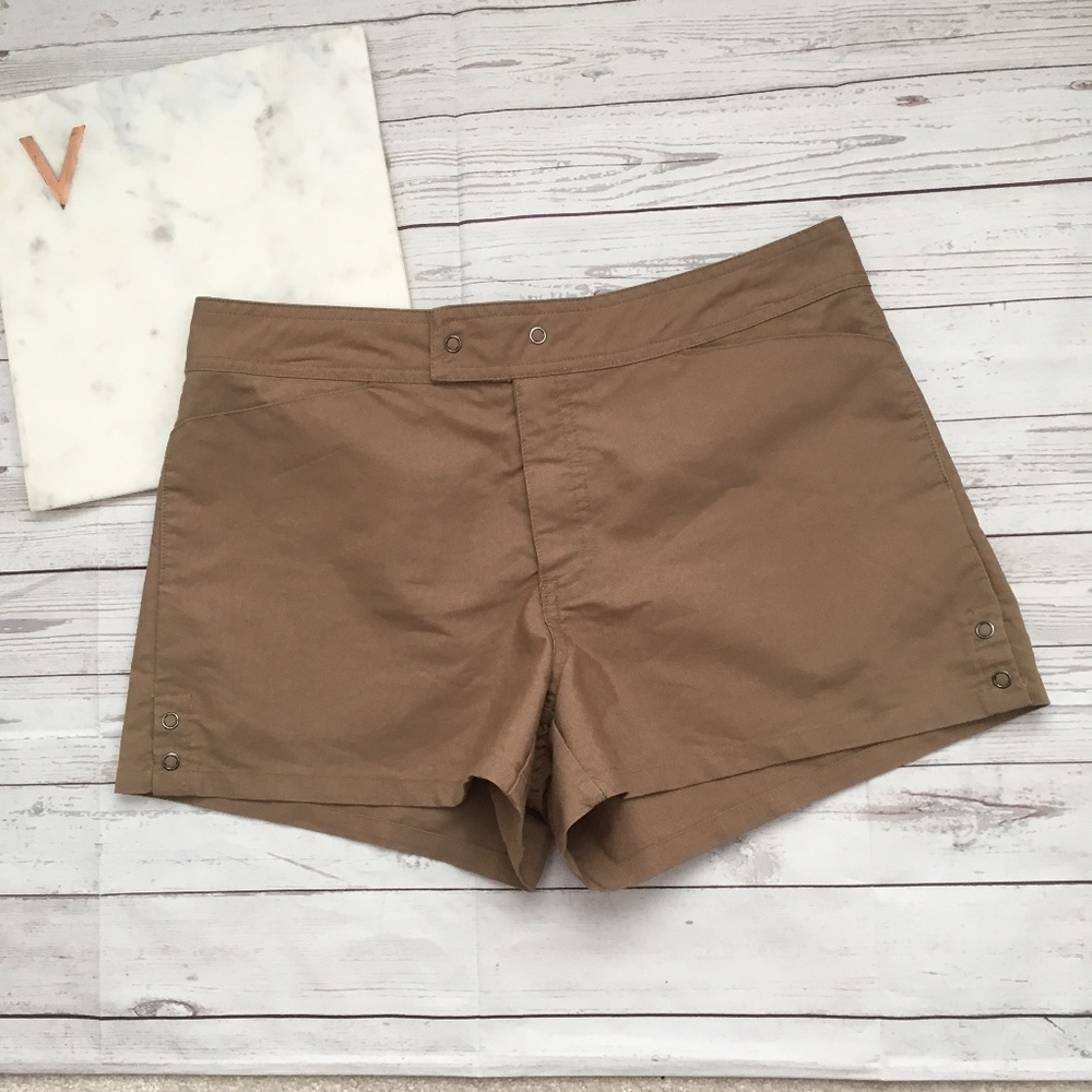gap womens 6 khaki shorts snaps polyester hiking